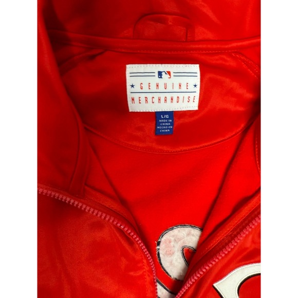 Cincinnati Reds MLB Genuine Merchandise Track Jacket Red Full Zip Men's L Vintag - Picture 5 of 8